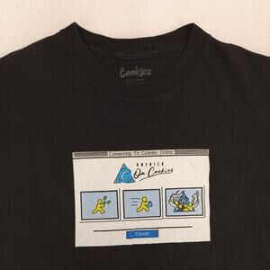 Cookies Casual Short Sleeve Crew Neck T-Shirt Mens Size Medium M Black